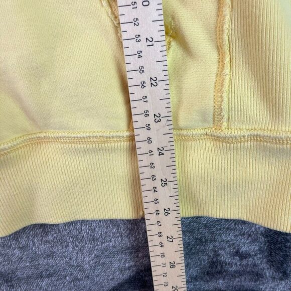 Abercrombie & Fitch Heavyweight Muscle Hoodie Yellow Spellout Men's XL Waffle - Picture 10 of 14